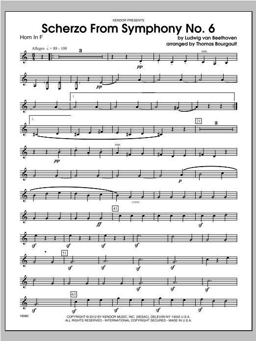 Download Bourgault Scherzo From Symphony No. 6 - Horn Sheet Music