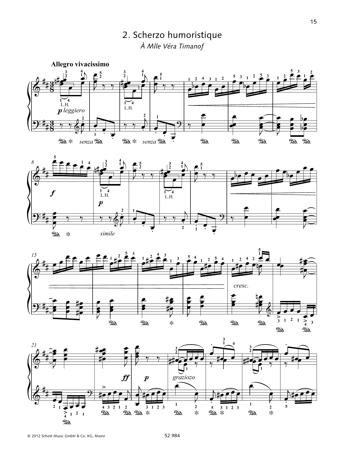 Download Pyotr Il'yich Tchaikovsky Scherzo Humoristique Sheet Music