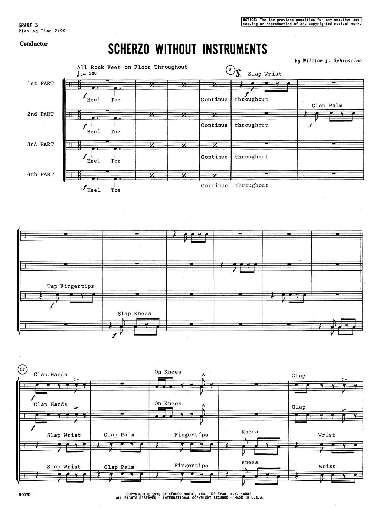 Download William Schinstine Scherzo Without Instruments - Full Scor Sheet Music