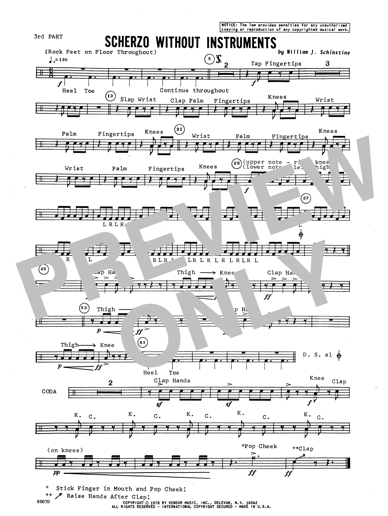 Download William Schinstine Scherzo Without Instruments - Percussio Sheet Music