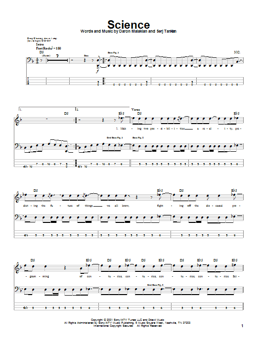 Download System Of A Down Science Sheet Music
