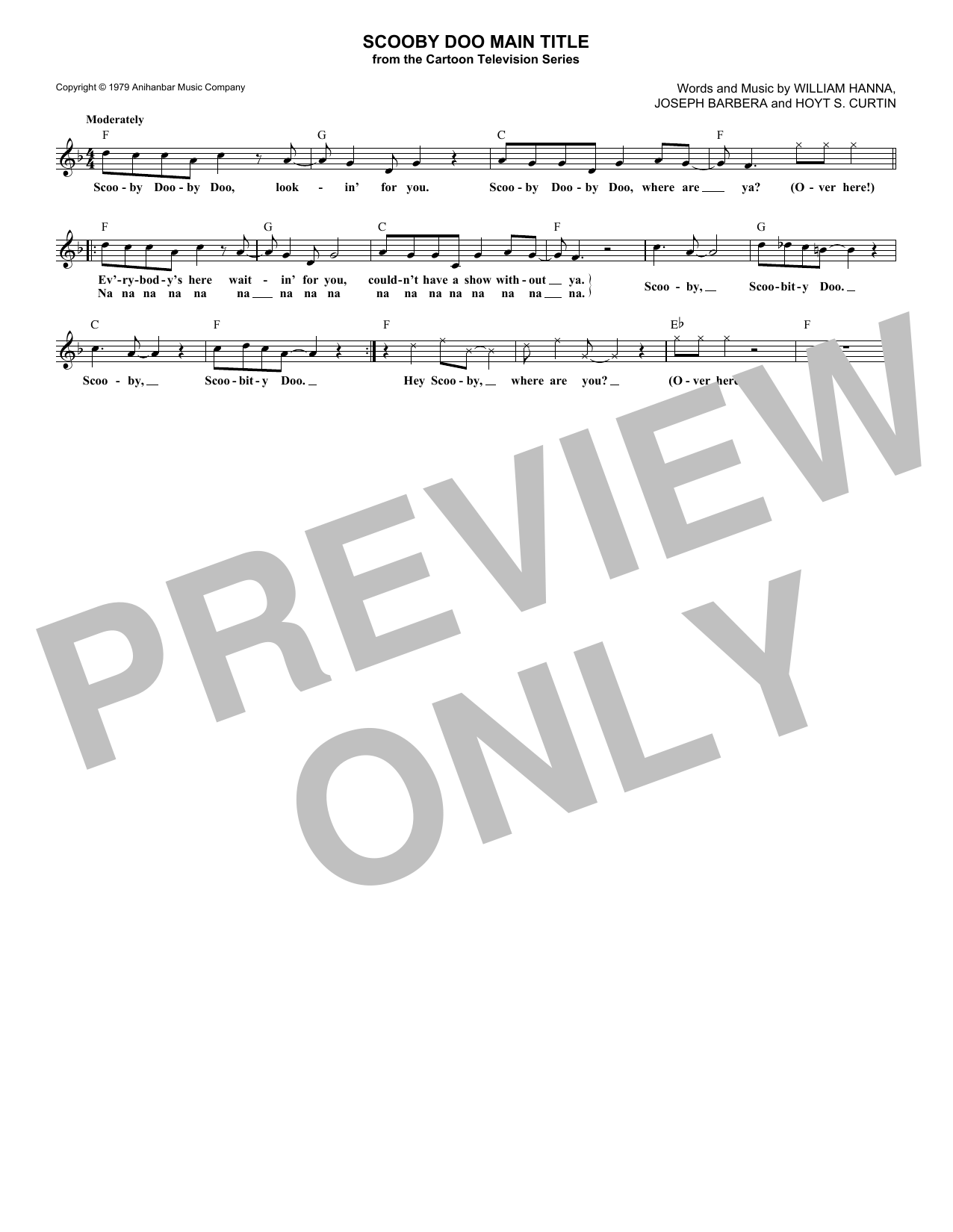 Download Hoyt Curtin Scooby Doo Main Title Sheet Music