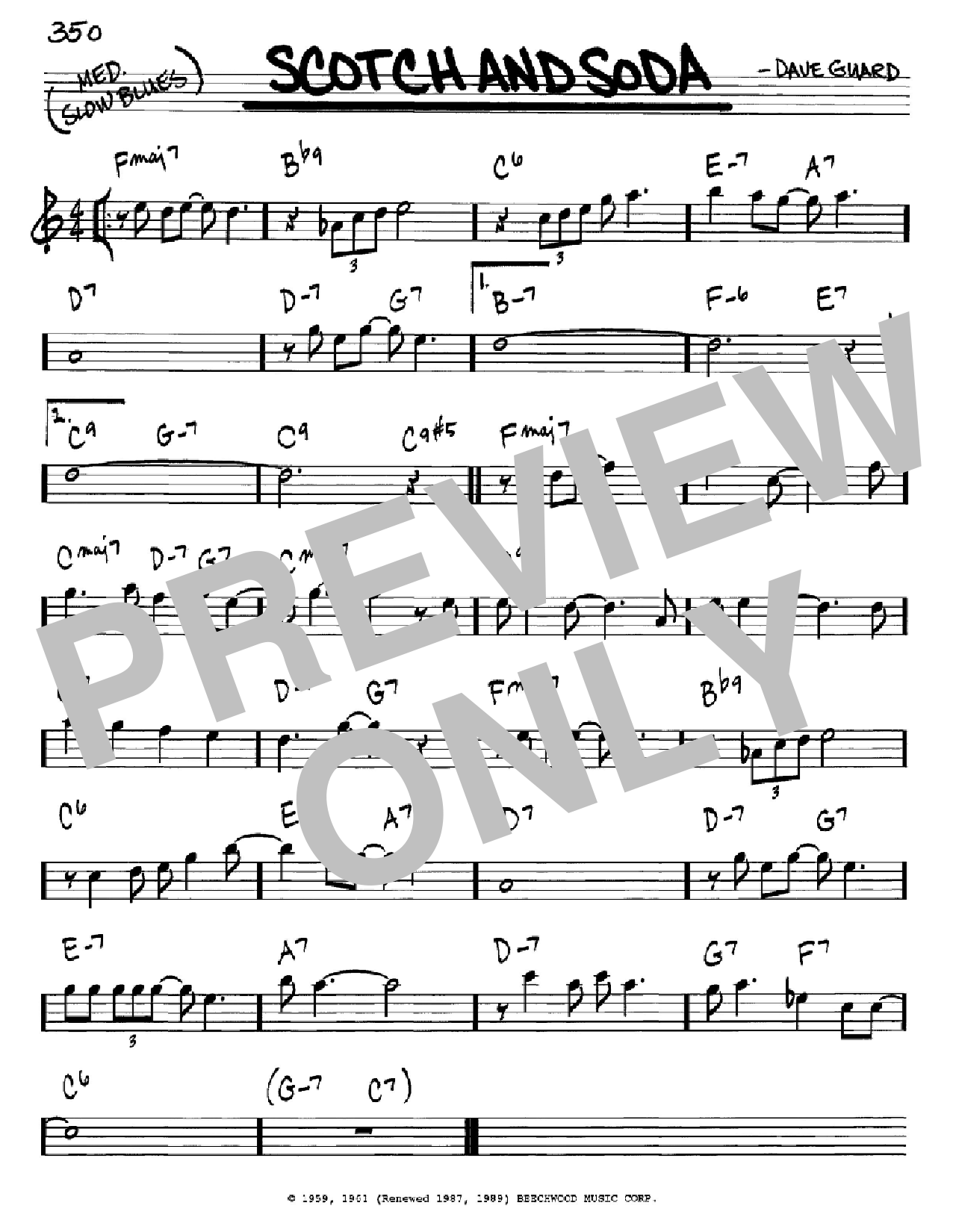 Download The Kingston Trio Scotch And Soda Sheet Music