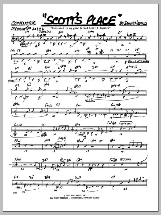 Download Sammy Nestico Scott's Place - Conductor Sheet Music