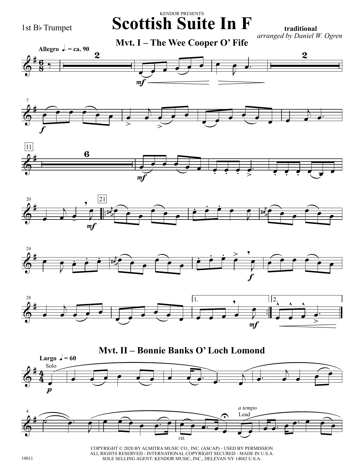 Download Daniel W. Ogren Scottish Suite In F - 1st Bb Trumpet Sheet Music