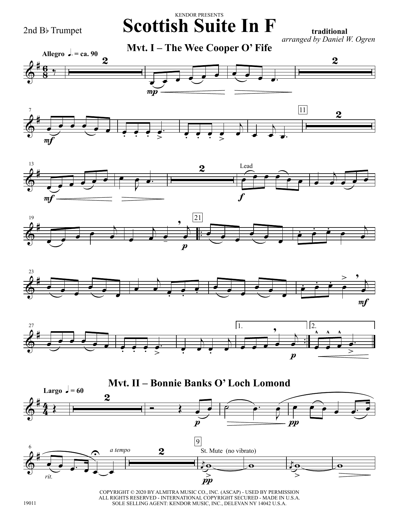 Download Daniel W. Ogren Scottish Suite In F - 2nd Bb Trumpet Sheet Music