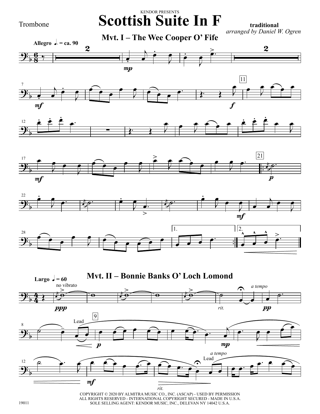 Download Daniel W. Ogren Scottish Suite In F - Trombone Sheet Music