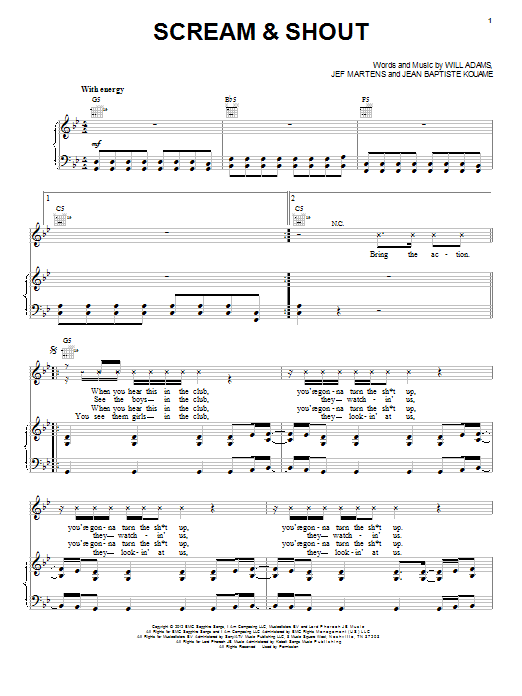 Download will.i.am Scream & Shout (feat. Britney Spears) Sheet Music