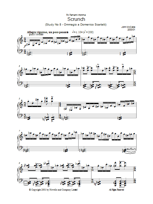 Download John McCabe Scrunch (Study No 8 - Ommagio A Domenic Sheet Music