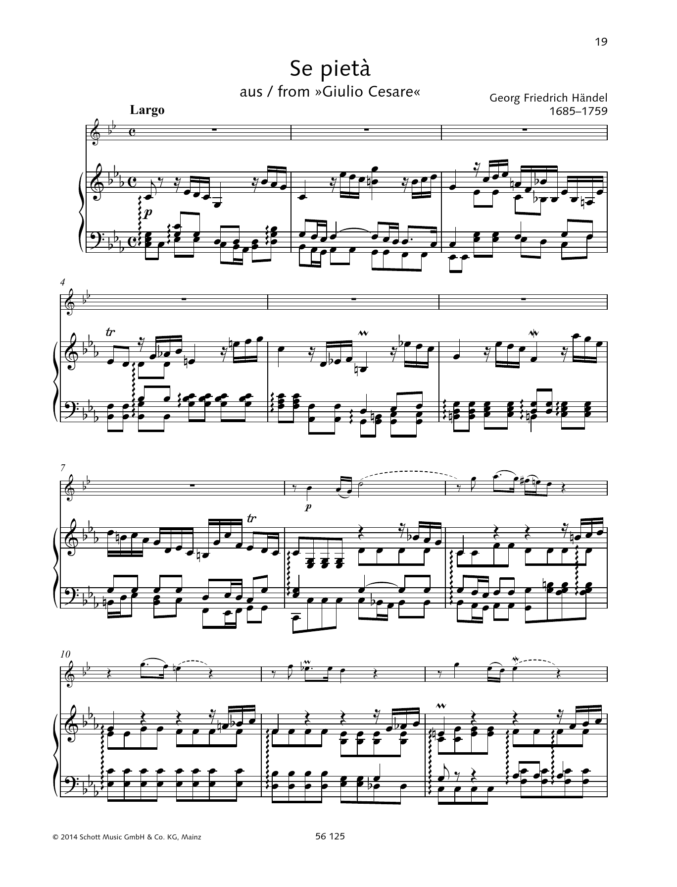 Download George Frideric Handel Se pietà Sheet Music