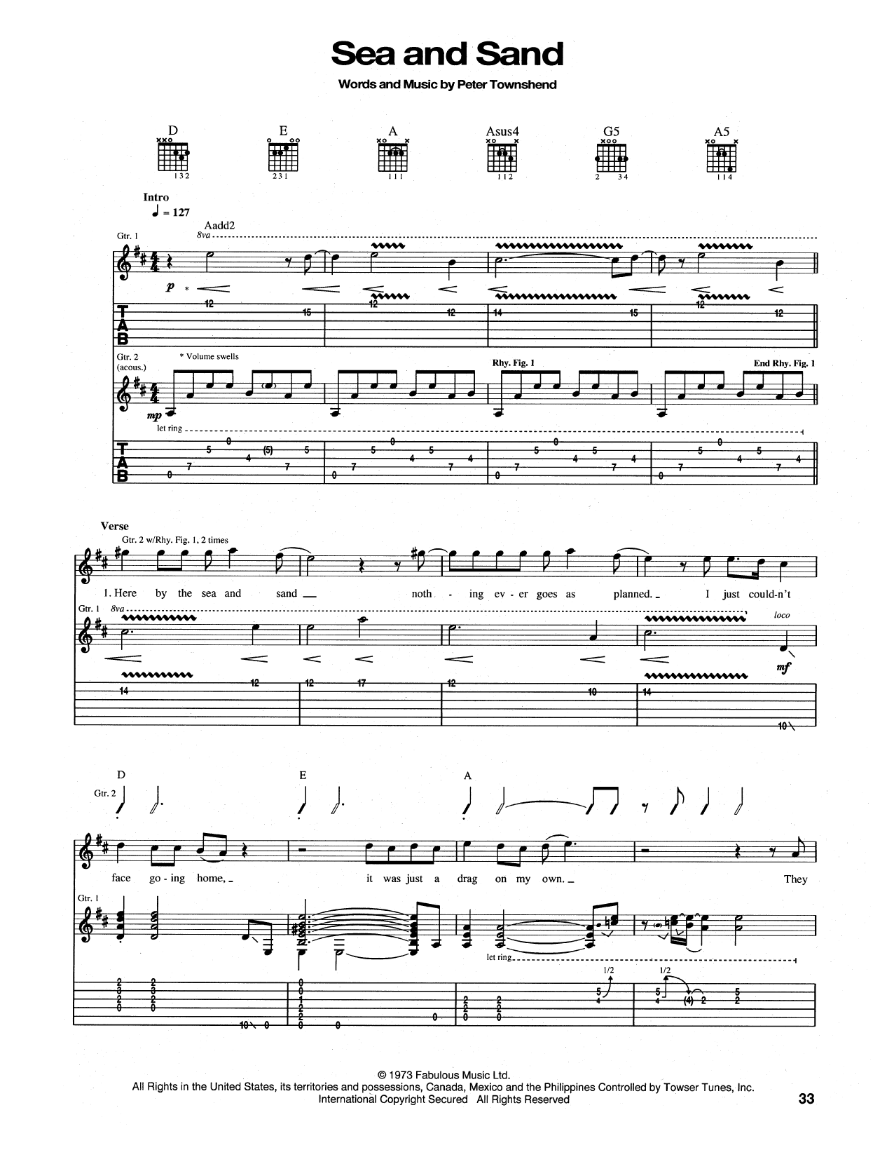 Download The Who Sea And Sand Sheet Music