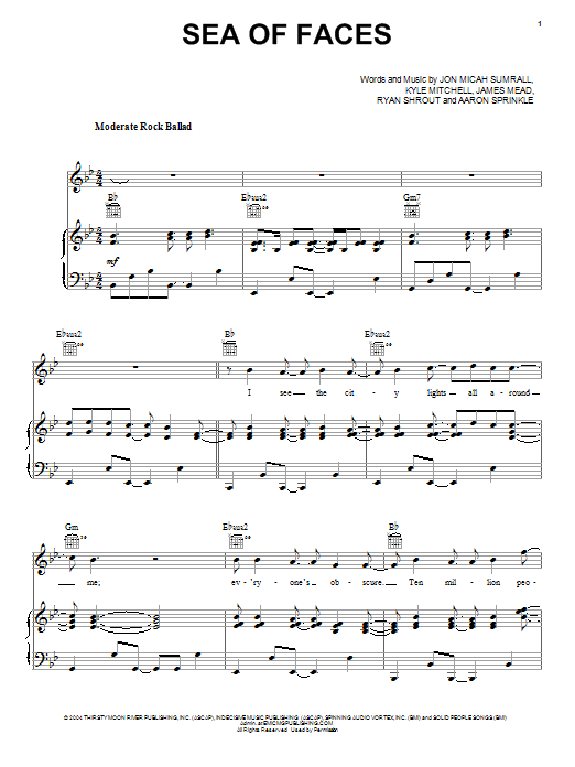 Download Kutless Sea Of Faces Sheet Music