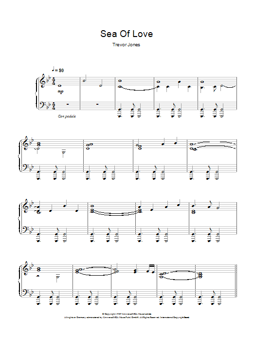 Download Trevor Jones Sea Of Love (Fear And Passion) Sheet Music