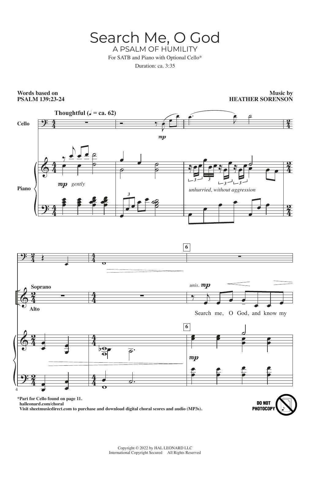 Download Heather Sorenson Search Me, O God (A Psalm Of Humility) Sheet Music