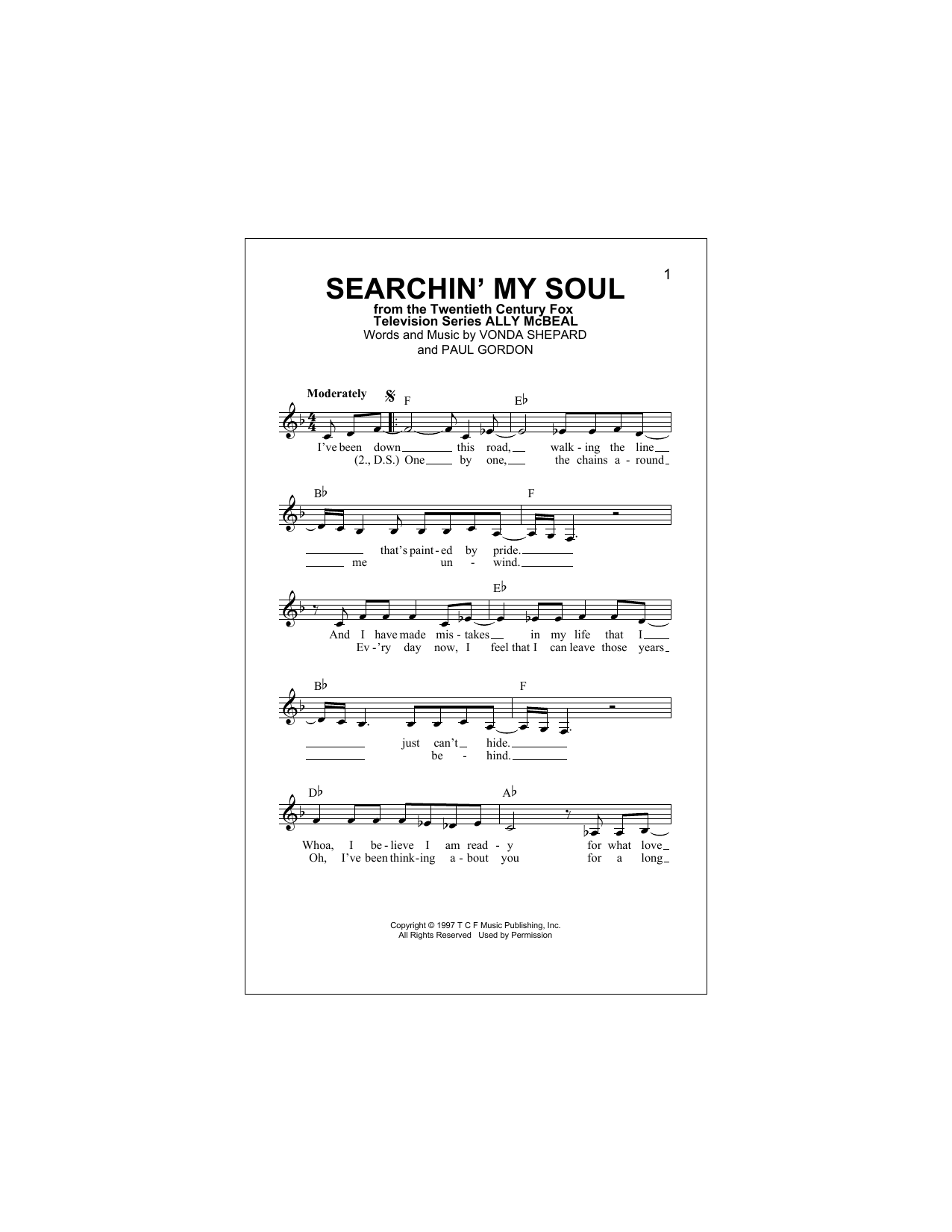 Download Vonda Shepard Searchin' My Soul Sheet Music