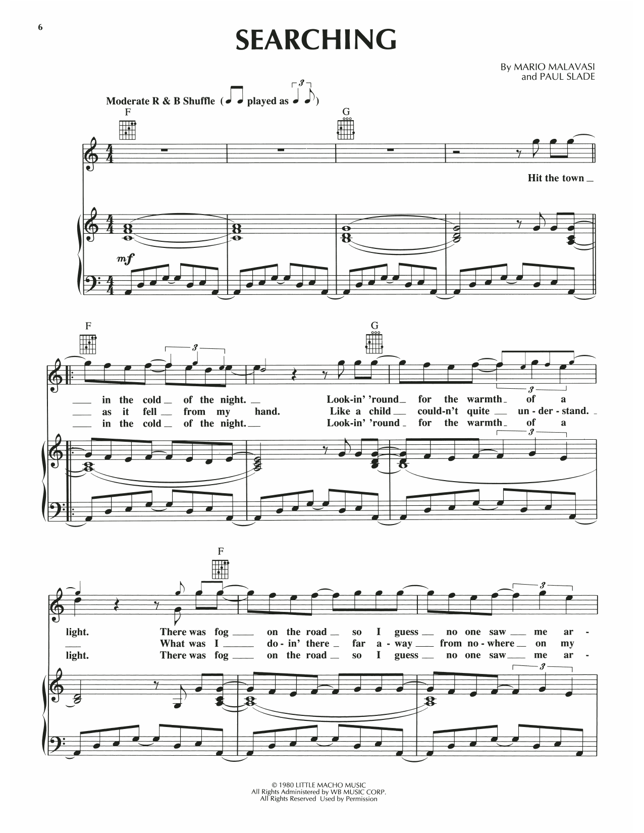 Download Luther Vandross Searching Sheet Music