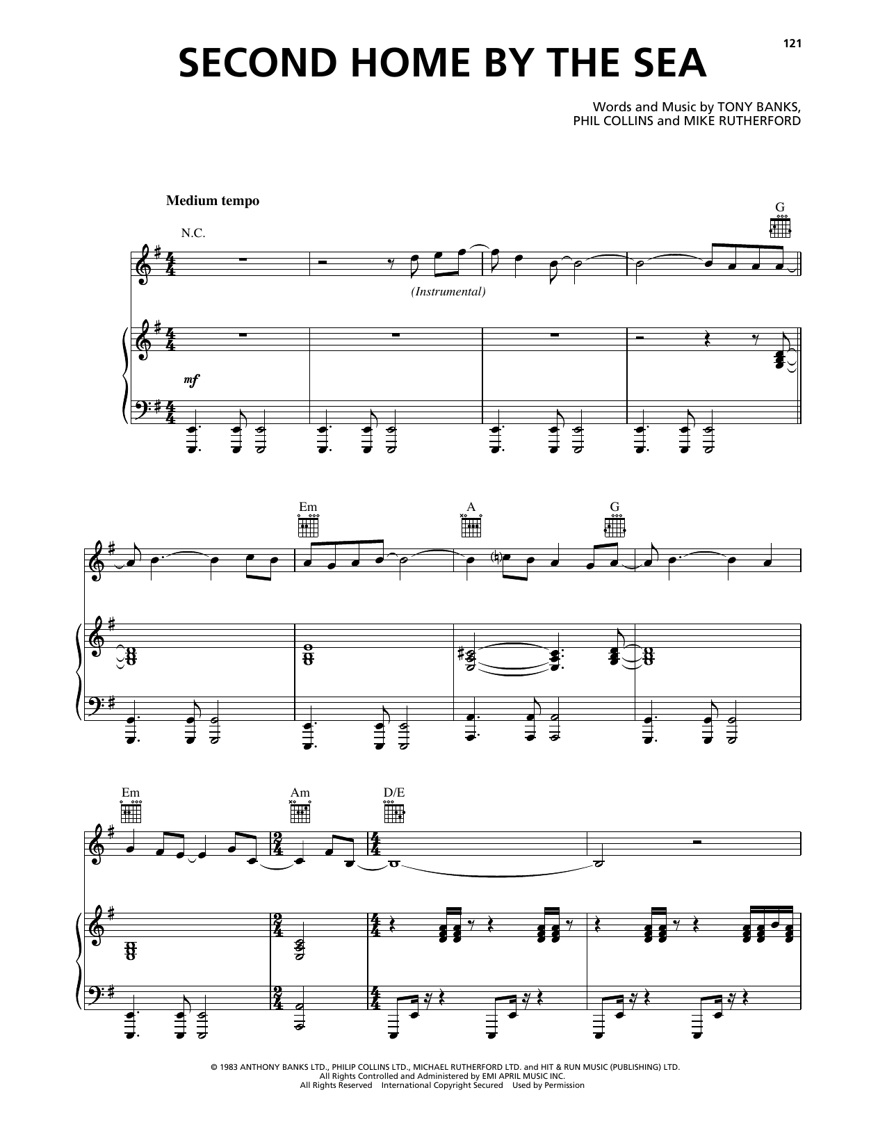 Download Genesis Second Home By The Sea Sheet Music