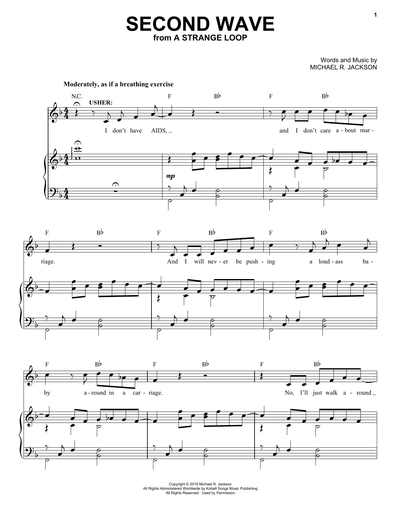 Download Michael R. Jackson Second Wave (from A Strange Loop) Sheet Music