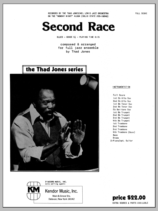Download Thad Jones Second Race - Full Score Sheet Music