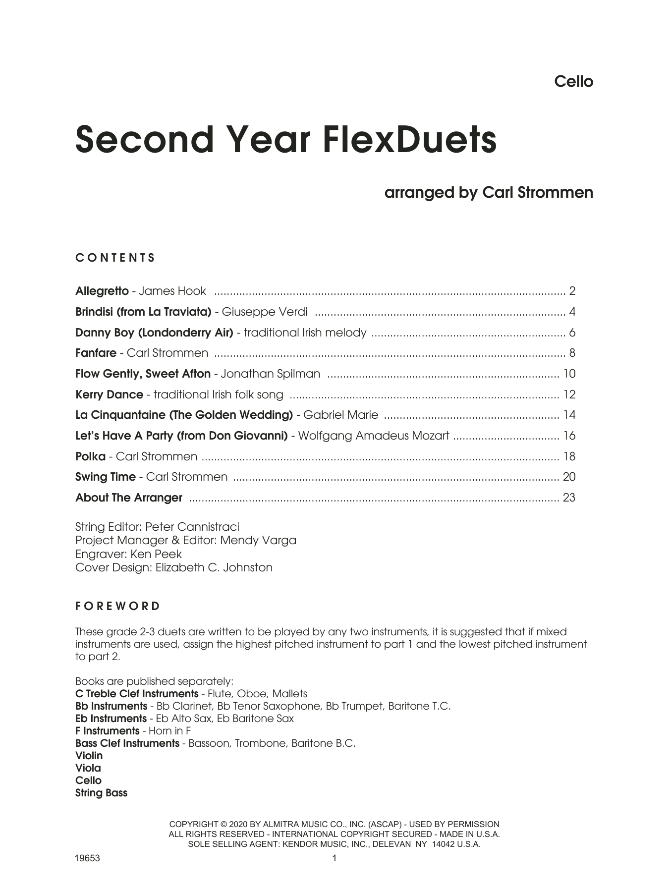 Download Carl Strommen Second Year FlexDuets - Cello Sheet Music
