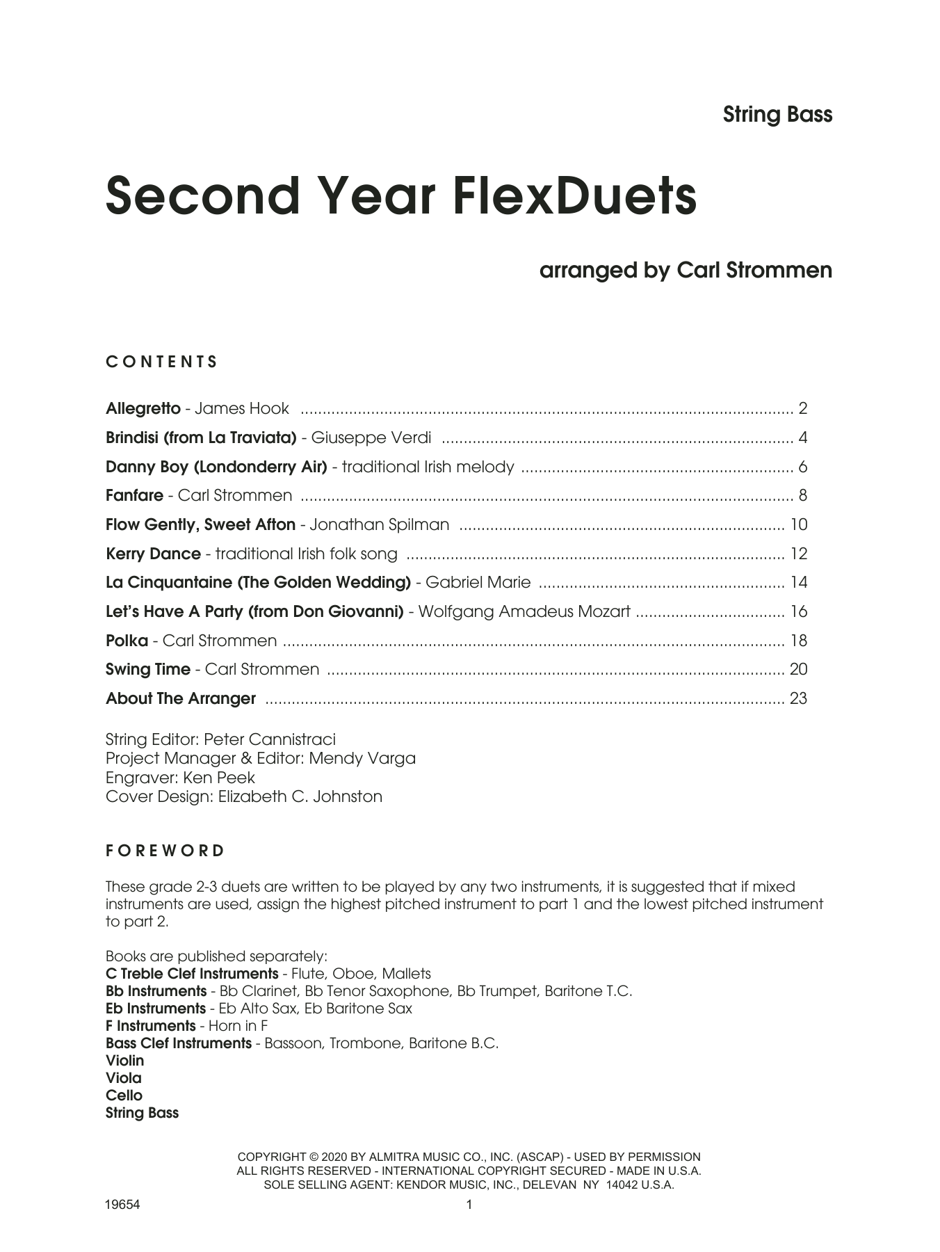 Download Carl Strommen Second Year FlexDuets - String Bass Sheet Music