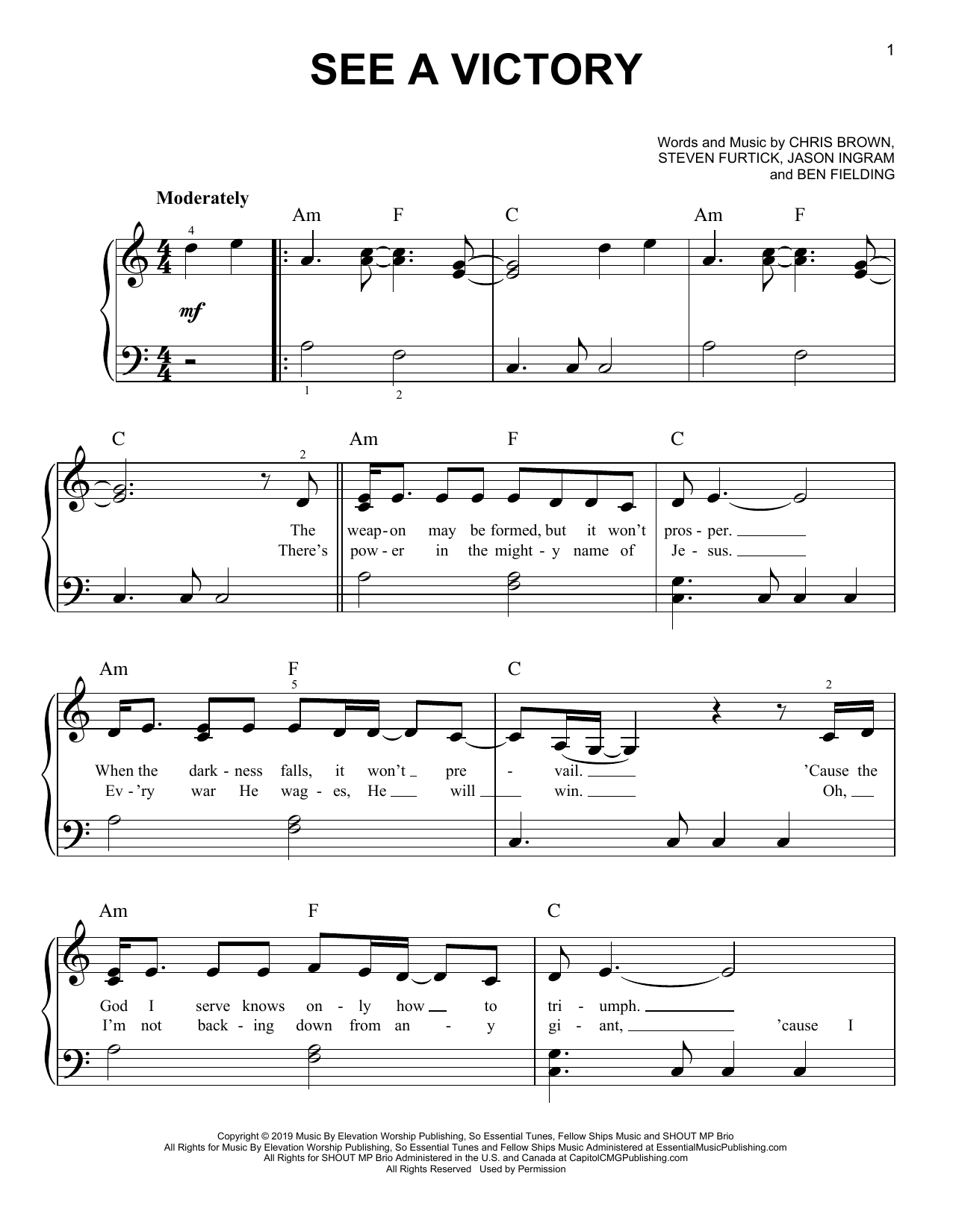 Download Elevation Worship See A Victory Sheet Music