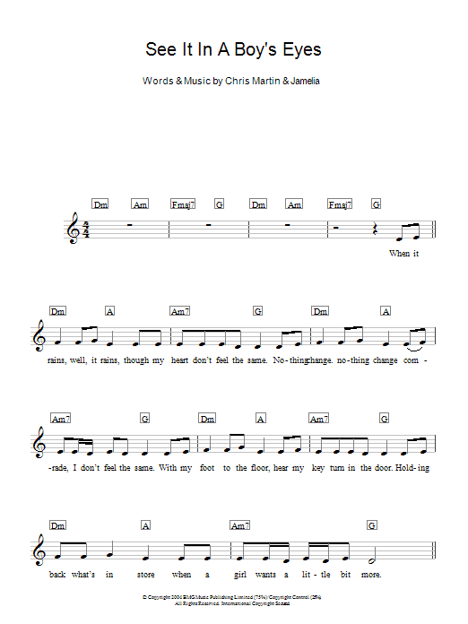 Download Jamelia See It In A Boy's Eyes Sheet Music