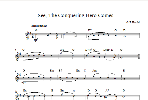 Download George Frideric Handel See The Conquering Hero Comes Sheet Music