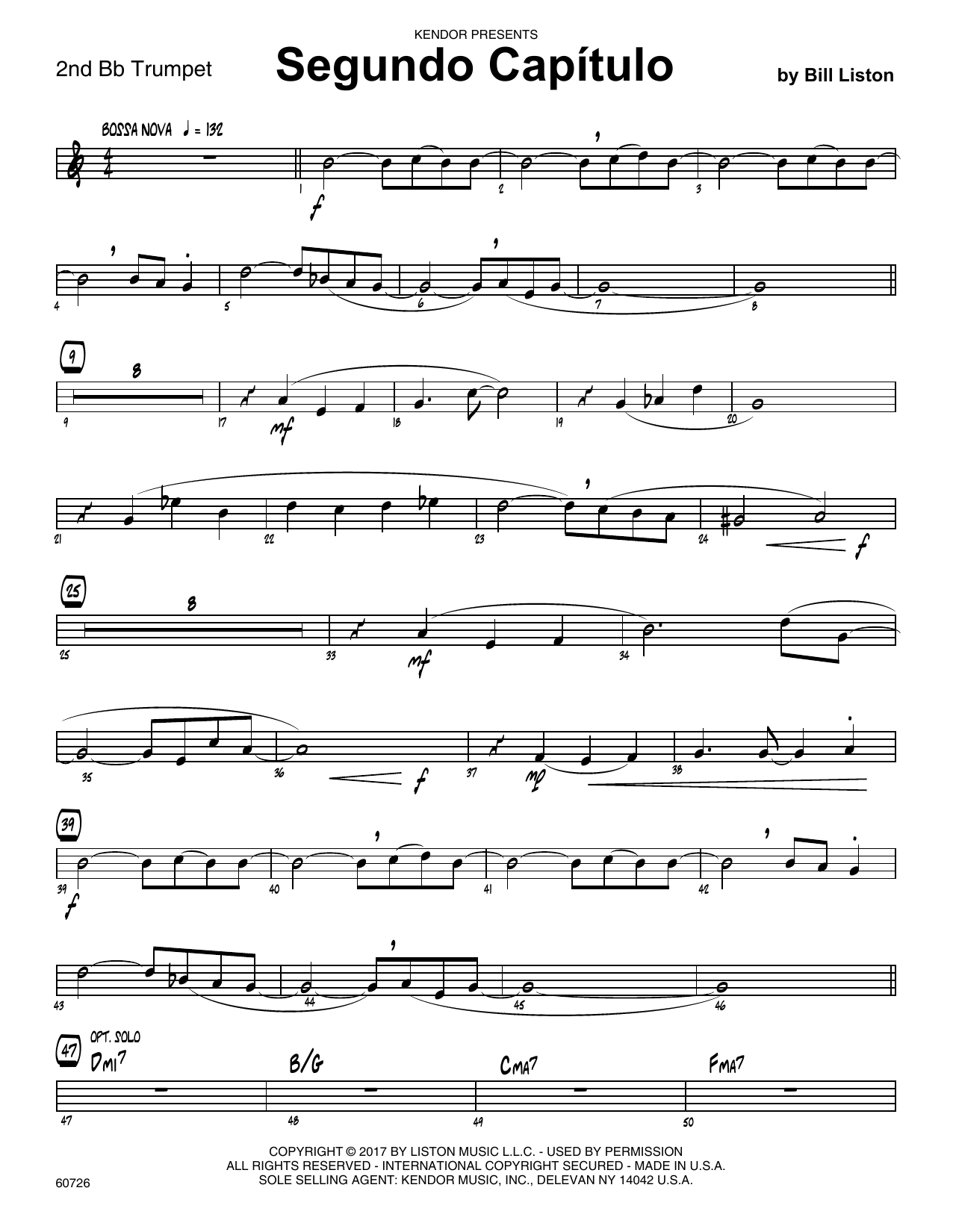 Download Bill Liston Segundo Capitulo - 2nd Bb Trumpet Sheet Music