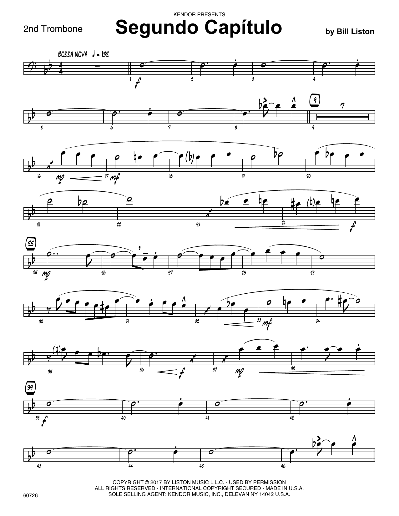 Download Bill Liston Segundo Capitulo - 2nd Trombone Sheet Music