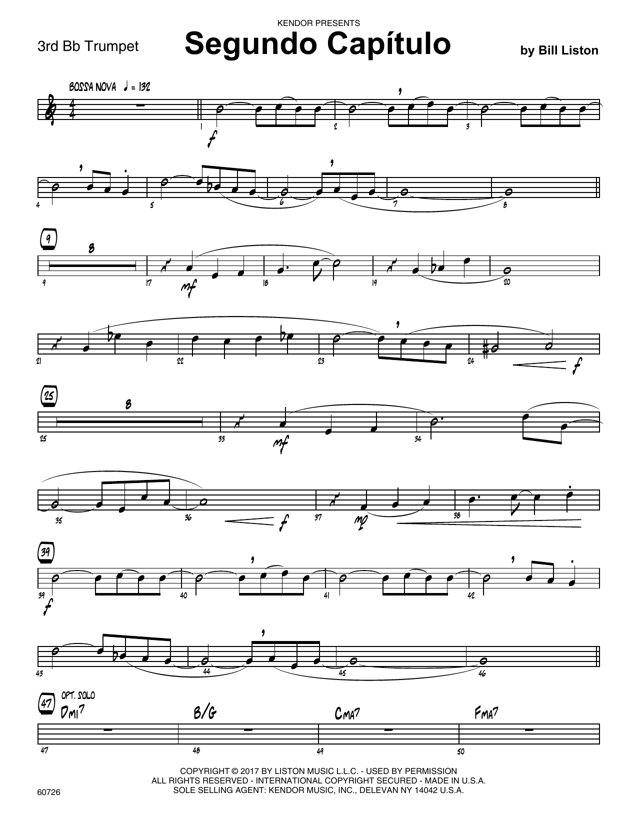 Download Bill Liston Segundo Capitulo - 3rd Bb Trumpet Sheet Music
