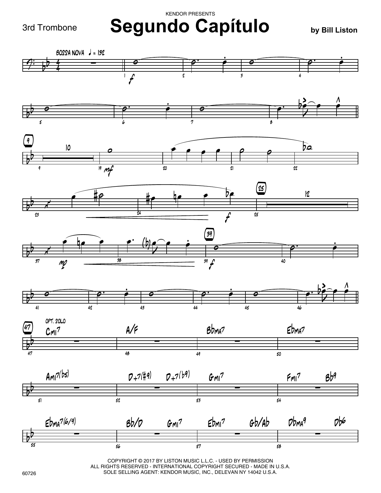 Download Bill Liston Segundo Capitulo - 3rd Trombone Sheet Music