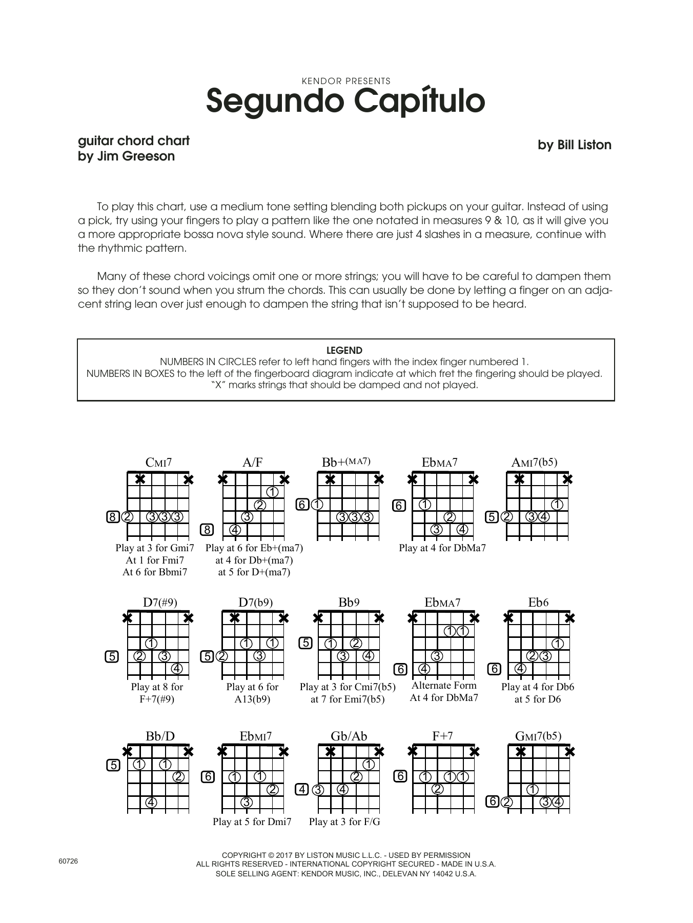 Download Bill Liston Segundo Capitulo - Guitar Chord Chart Sheet Music
