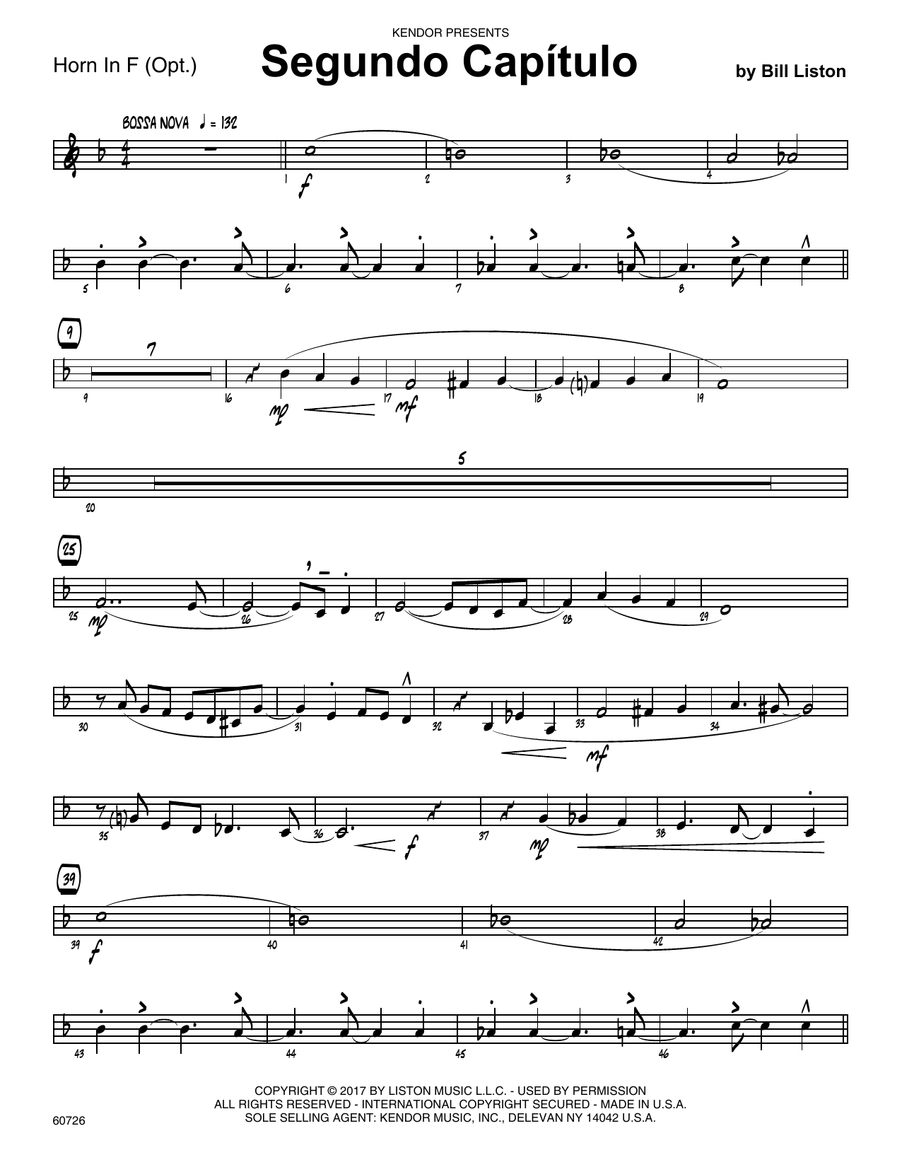 Download Bill Liston Segundo Capitulo - Horn in F Sheet Music