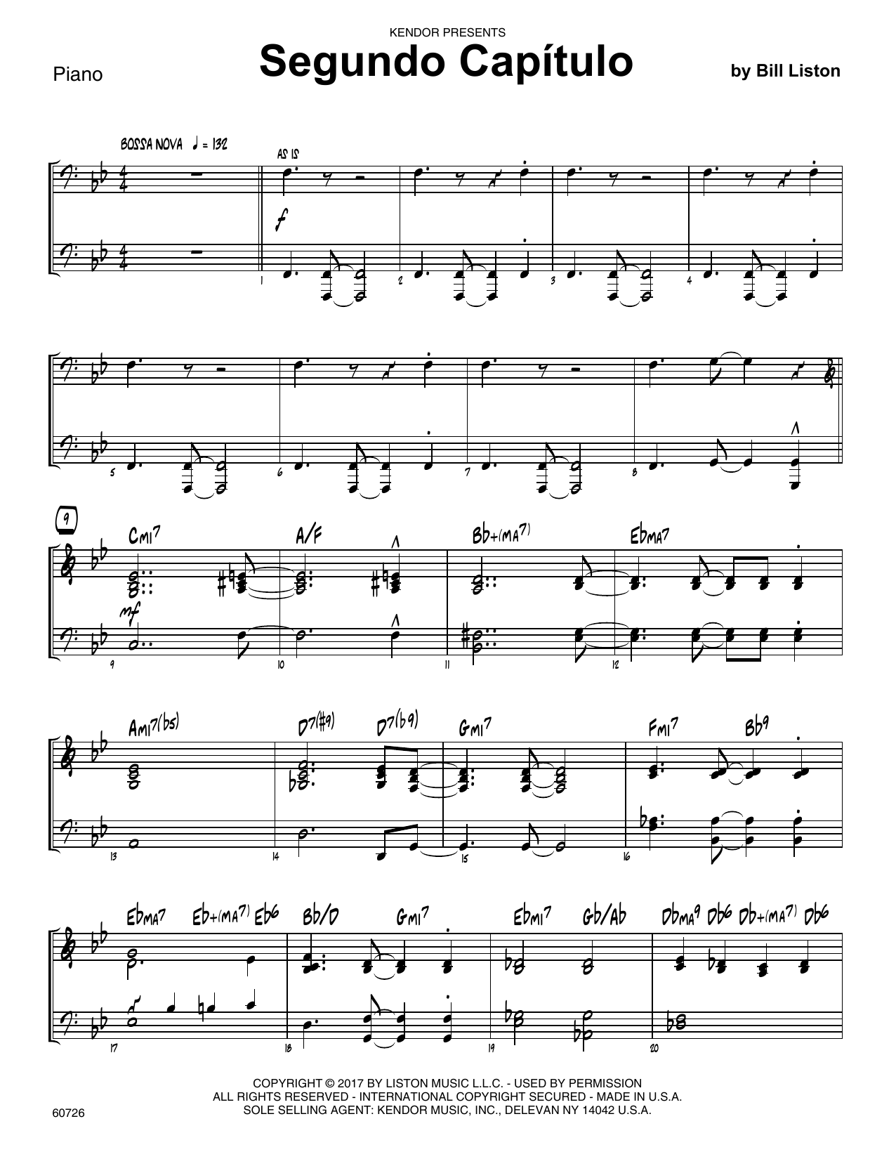 Download Bill Liston Segundo Capitulo - Piano Sheet Music