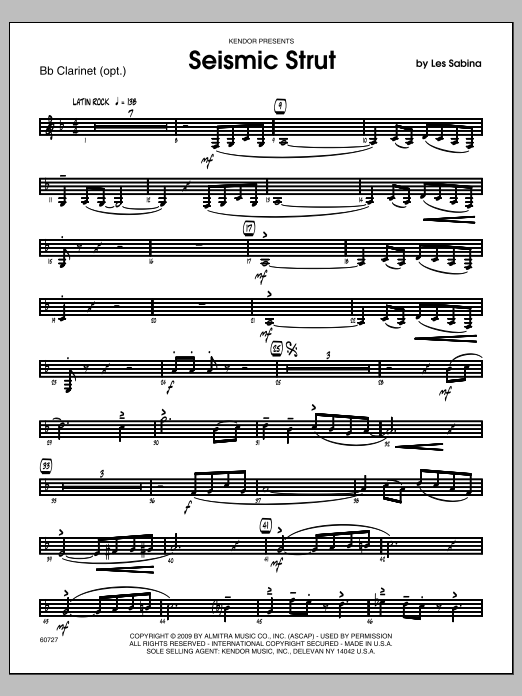 Download Les Sabina Seismic Strut - Bb Clarinet Sheet Music