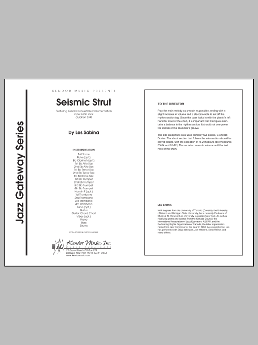 Download Les Sabina Seismic Strut - Full Score Sheet Music
