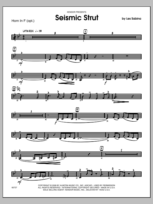Download Les Sabina Seismic Strut - Horn in F Sheet Music