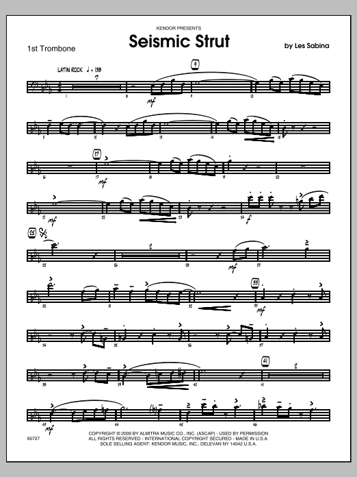 Download Les Sabina Seismic Strut - Trombone 1 Sheet Music