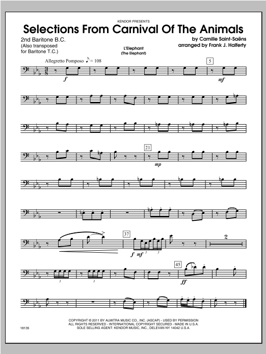Download Halferty Selections From Carnival Of The Animals Sheet Music