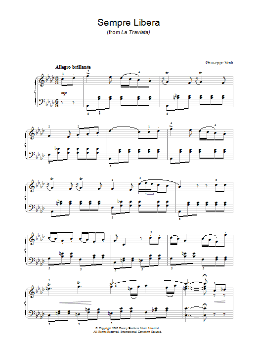 Download Giuseppe Verdi Sempre Libera (from La Traviata) Sheet Music