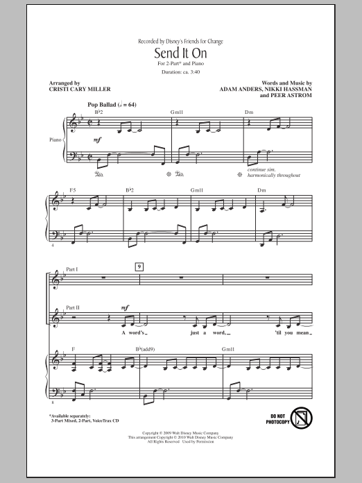 Download Cristi Cary Miller Send It On Sheet Music
