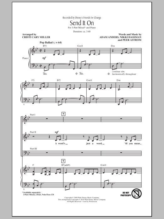 Download Cristi Cary Miller Send It On Sheet Music