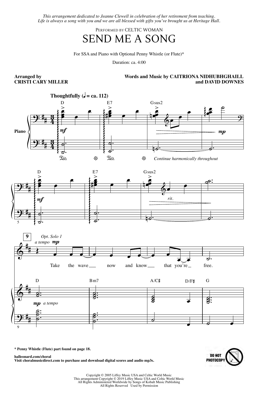 Download Celtic Woman Send Me A Song (arr. Cristi Cary Miller Sheet Music