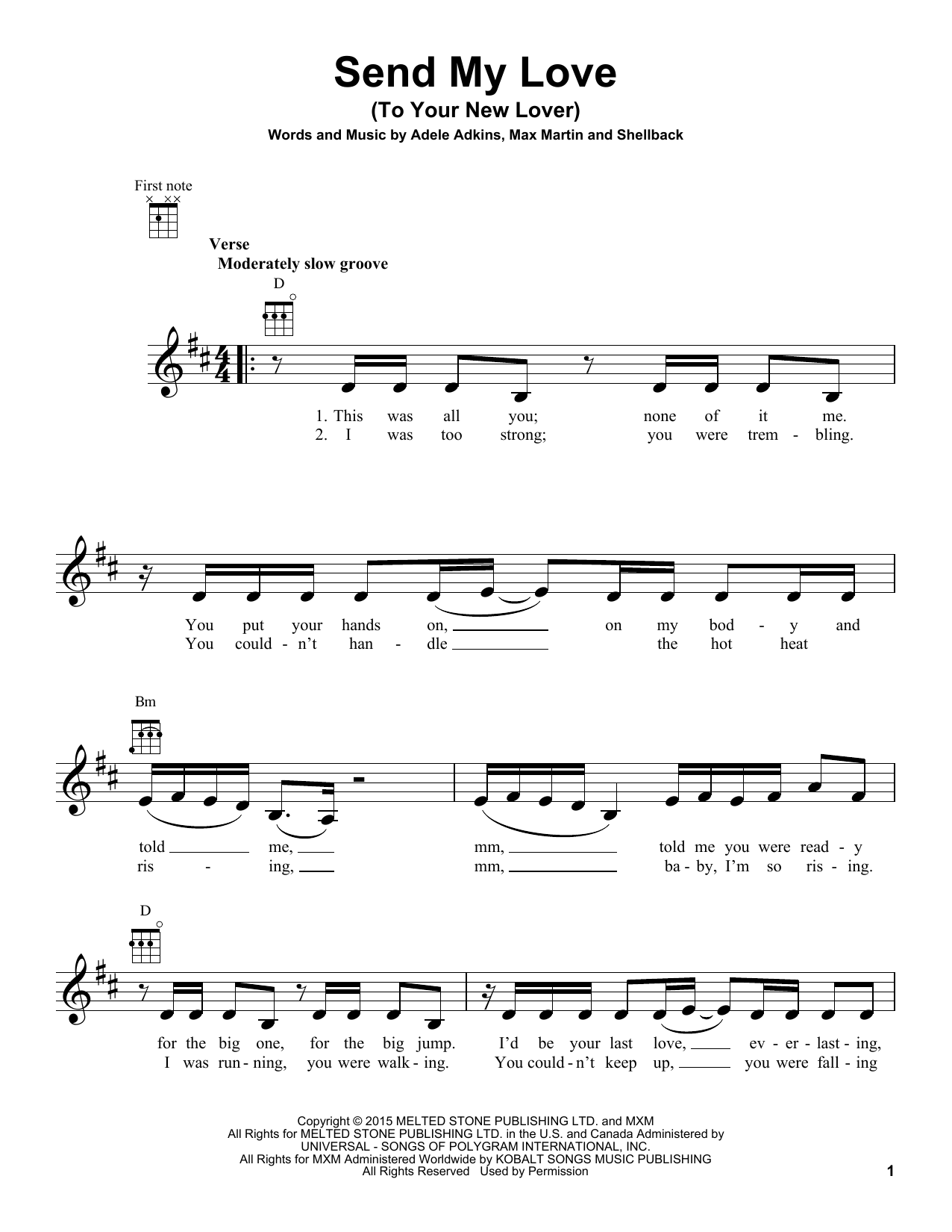 Download Adele Send My Love (To Your New Lover) Sheet Music