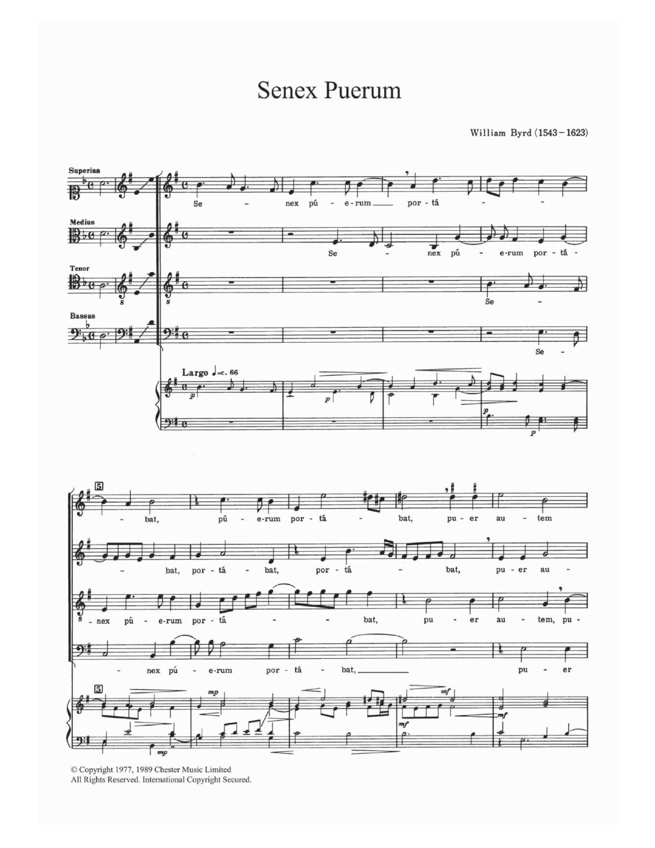 Download William Byrd Senex Puerum Sheet Music