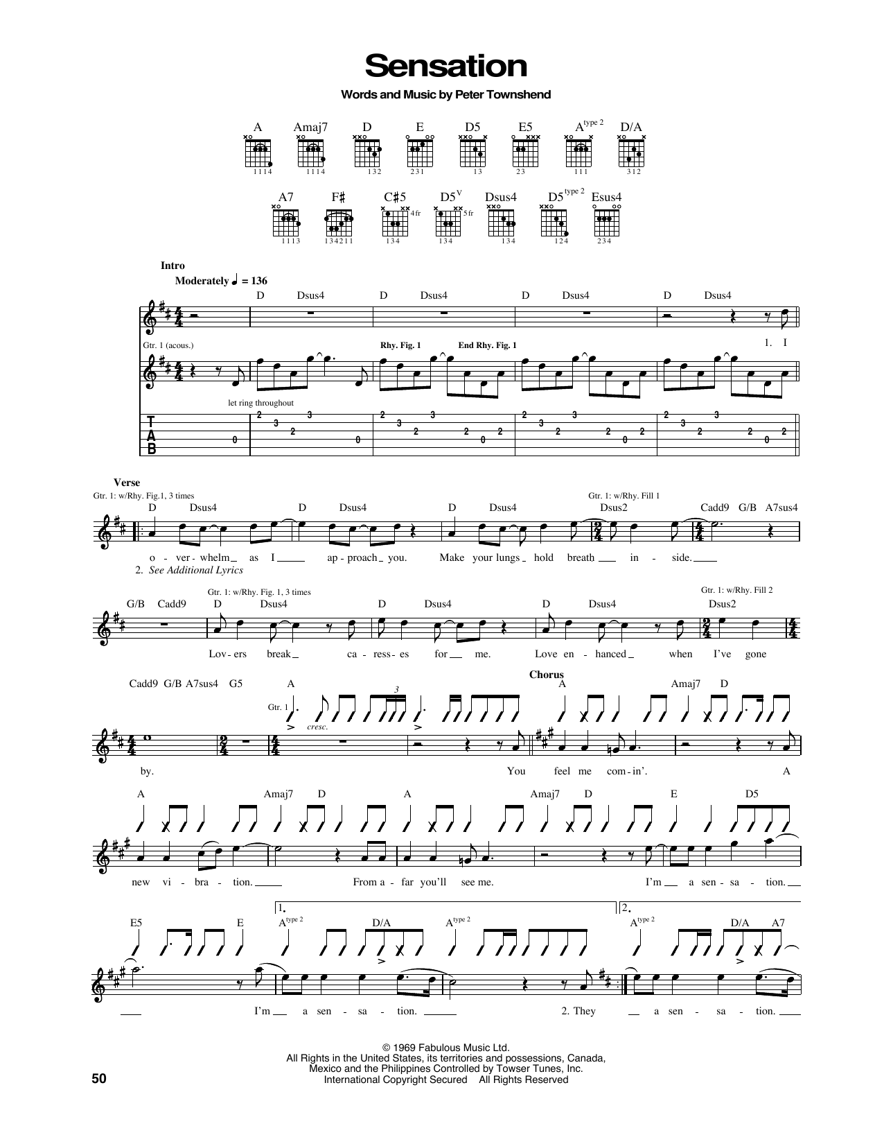 Download The Who Sensation Sheet Music