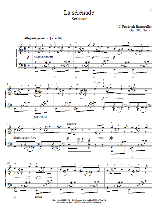Download Friedrich Burgmuller Serenade Sheet Music