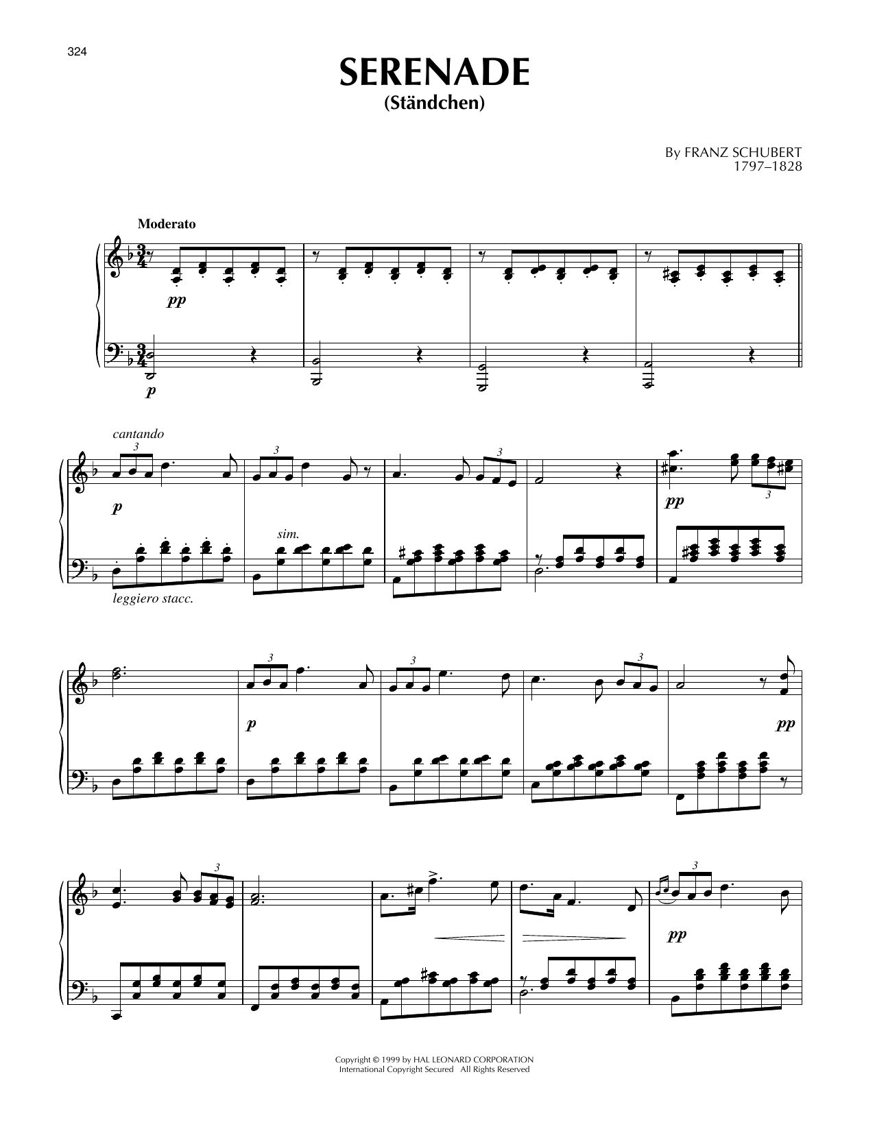 Download Franz Schubert Serenade (Ständchen) Sheet Music