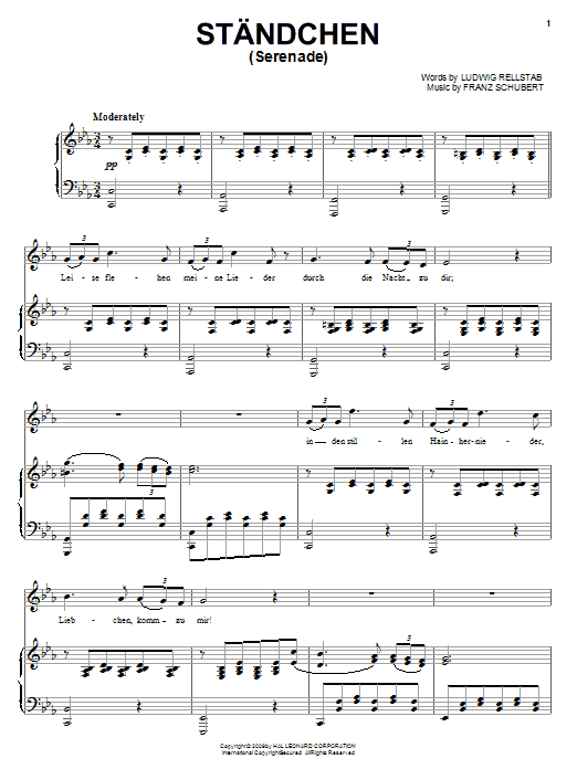 Download Franz Schubert Serenade (Standchen) Sheet Music